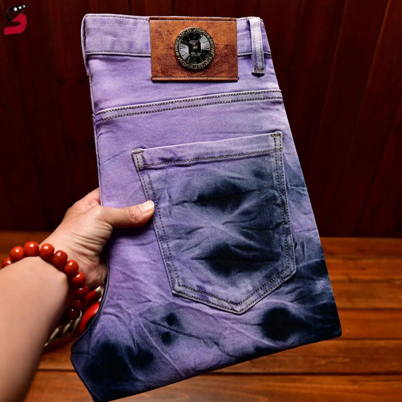 Jean rétro tie-dye violet de h - Skinny Tie Men avis et prix