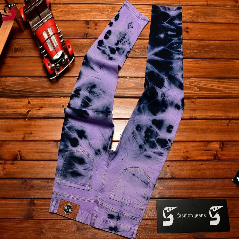 Jean rétro tie-dye violet de h - Skinny Tie Men avis et prix