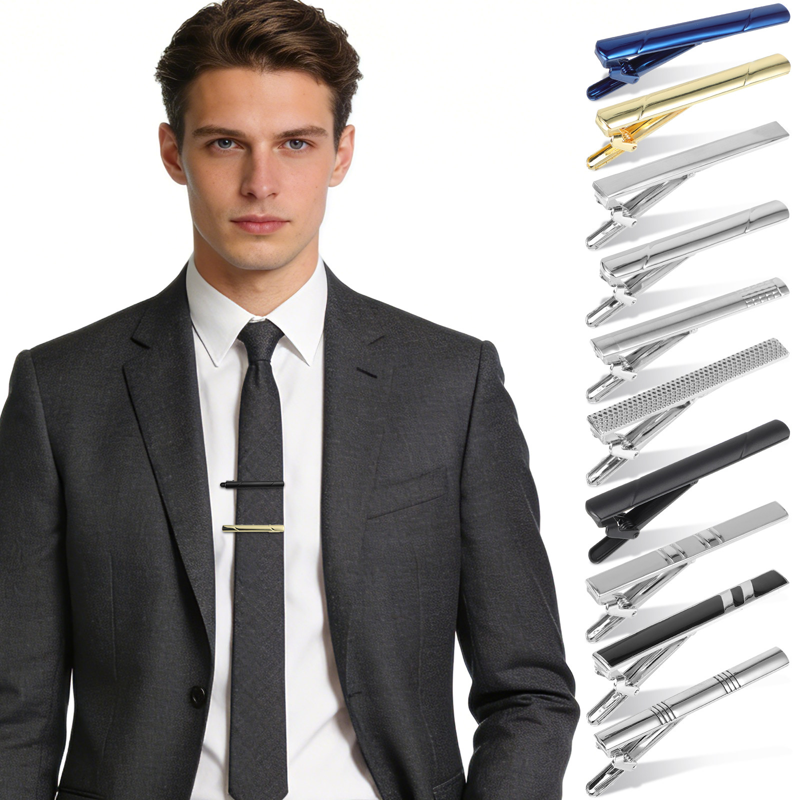 Ensemble de 10 pinces à cravat - Tie Bar Set Gift avis et prix